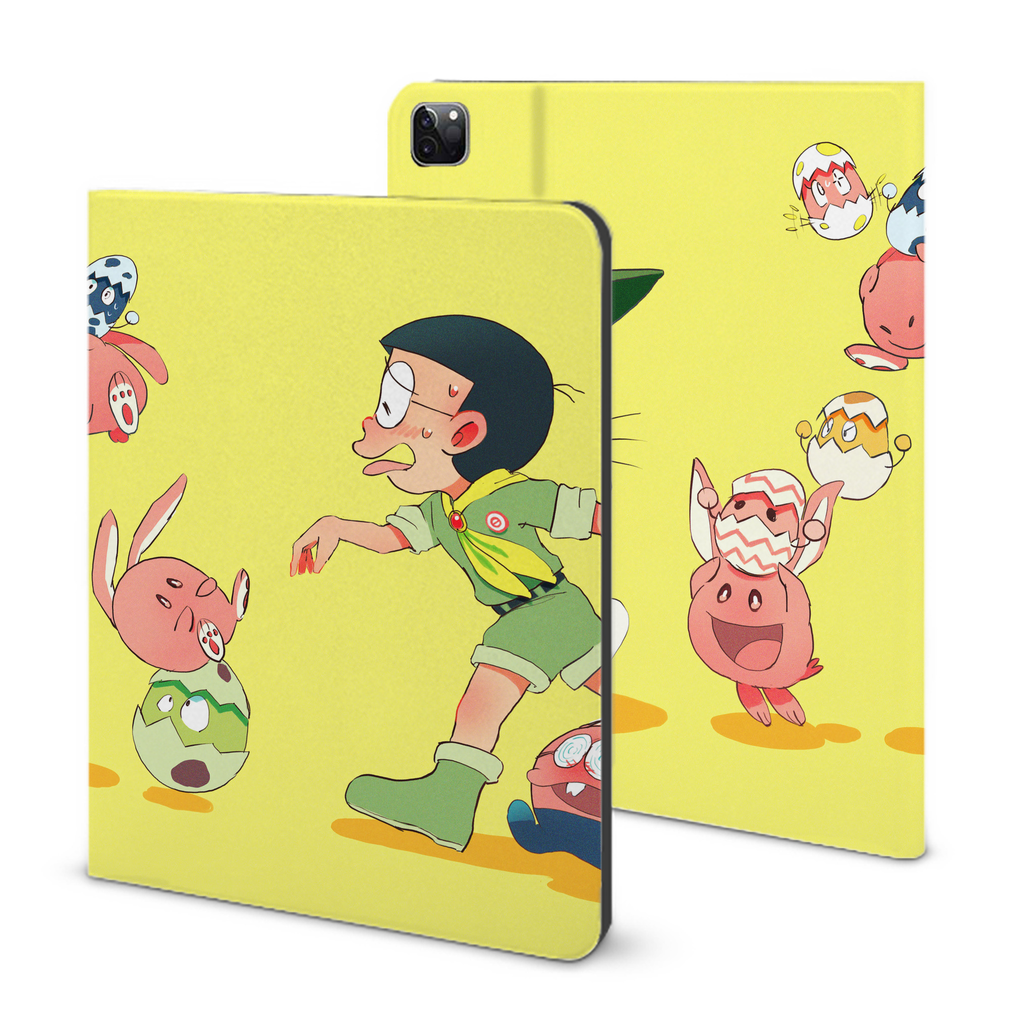 （画像用） ドラえもん Doraemon IPad ケース ブック型 PUレザー TPU 耐衝撃 軽量 薄型 ペン収納なし 全面保護 IPad 各モデル対応